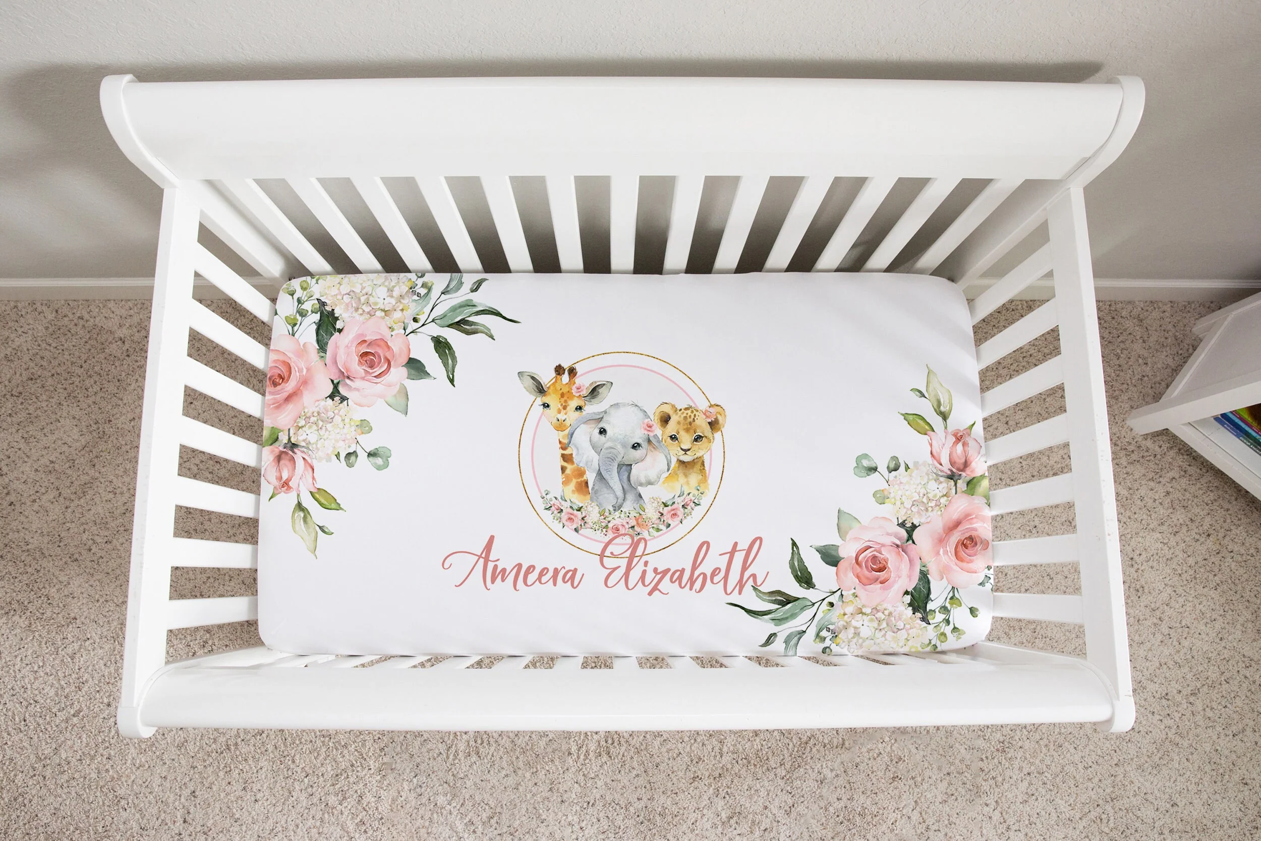 Roses Garden with Safari Animals Nursery Collection